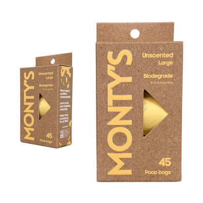 Monty's Compostable Cornstarch Poop Bags 3 Rolls