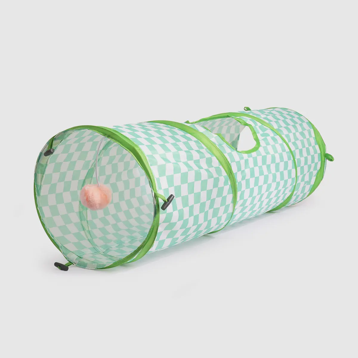 Hugsmart Pet - Meow Buddies | Green Plaid - Cat Tunnel