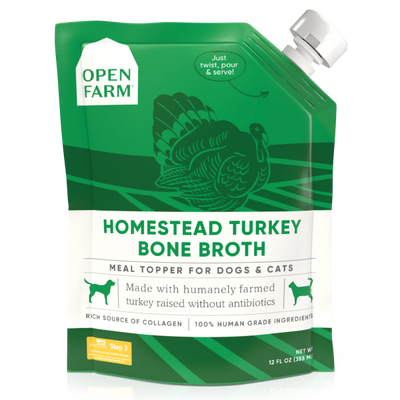 Open Farm Dog/Cat Bone Broth Topper - Homestead Turkey 12oz