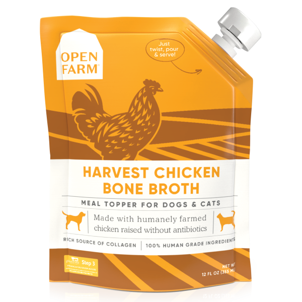 Open Farm Dog/Cat Bone Broth Topper - Harvest Chicken 12oz