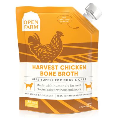 Open Farm Dog/Cat Bone Broth Topper - Harvest Chicken 12oz