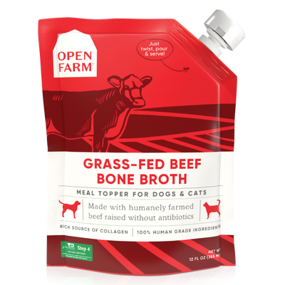Open Farm Dog/Cat Bone Broth Topper - Grass-Fed Beef 12oz