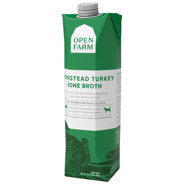 Open Farm Dog/Cat Bone Broth Topper Homestead Turkey 33.8oz