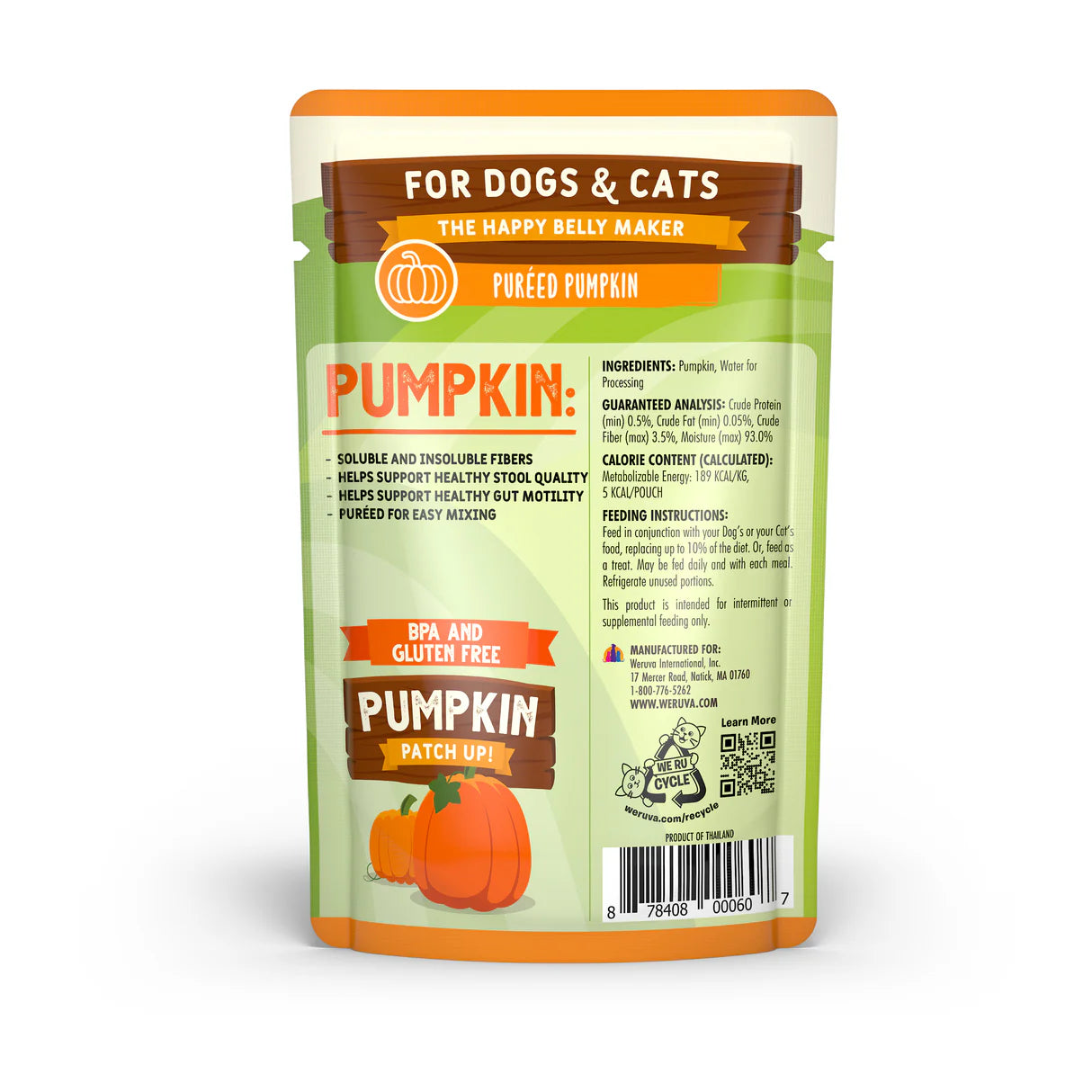 Weruva Pumpkin Patch Up  Puréed Pumpkin Supplement 80g