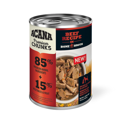 Acana Premium Chunks Beef Recipe Bone Broth 363g