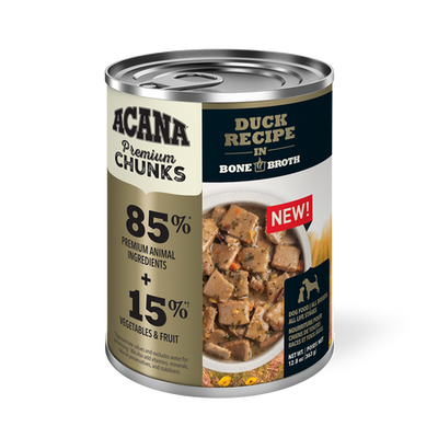 Acana Premium Chunks Duck Recipe in Bone Broth 363g