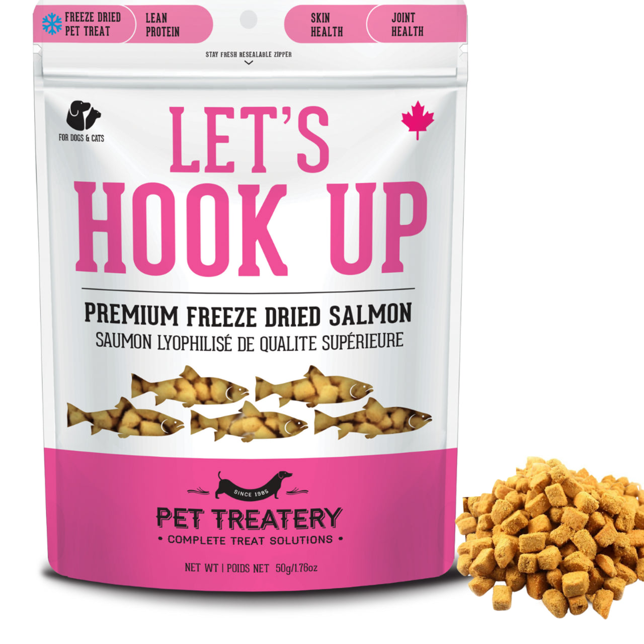 Granville Pet Treatery Let's Hook Up - Premium Freeze Dried Salmon Treat For Dogs & Cats 50g