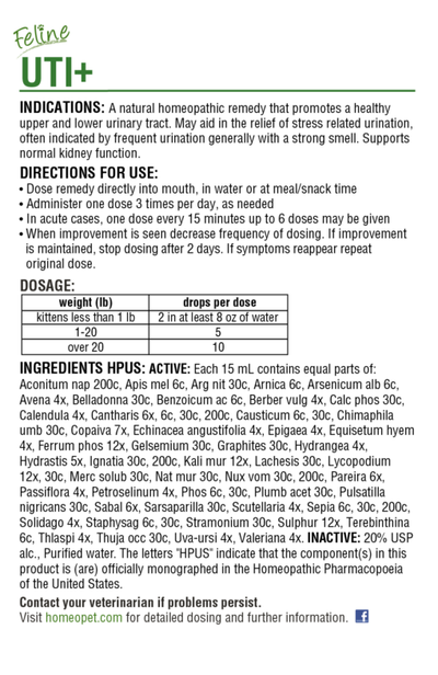 HomeoPet Feline UTI + 15ml