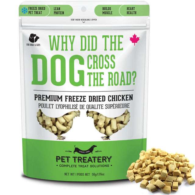 Granville Pet Treatery Why did The Dog Cross the Road - Premium Freeze Dried Chicken Treat For Dogs & Cats 50g