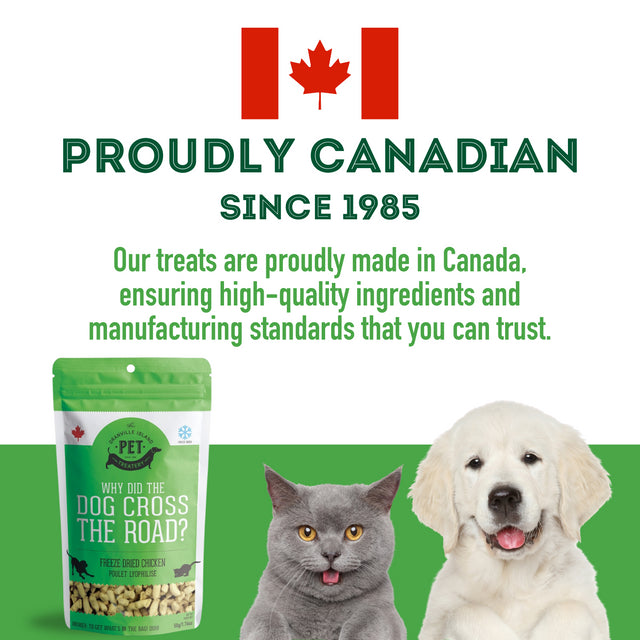 Granville Pet Treatery Why did The Dog Cross the Road - Premium Freeze Dried Chicken Treat For Dogs & Cats 50g
