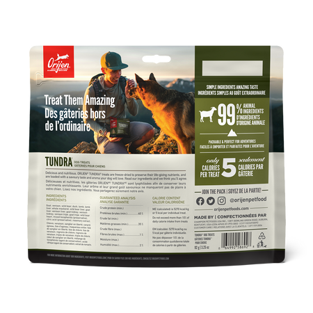 Orijen Freeze Dried Dog Treats Tundra Recipe 92g