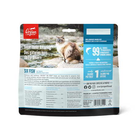 Orijen Freeze Dried Cat Treats Six Fish Recipe 35g