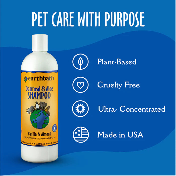 Earthbath Oatmeal & Aloe Shampoo - Vanilla & Almond 472ml