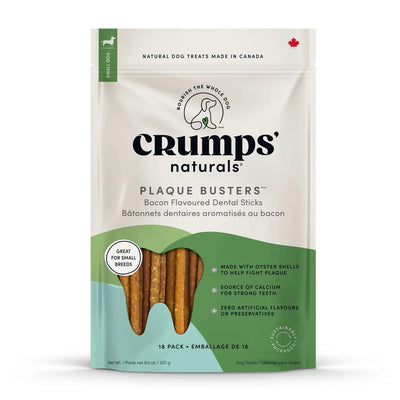 Crumps' Naturals Plaque Busters Bacon Dental Sticks 7" - 10 Pack - 270g