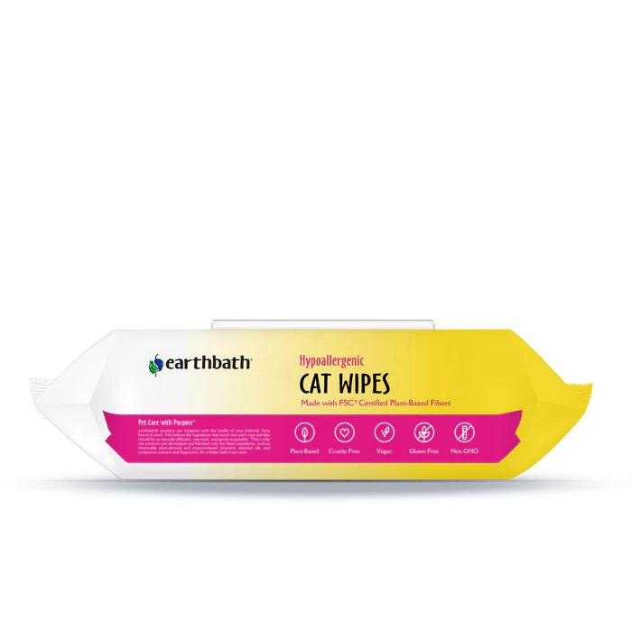 Earthbath Hypoallergenic Cat Wipes 100Ct