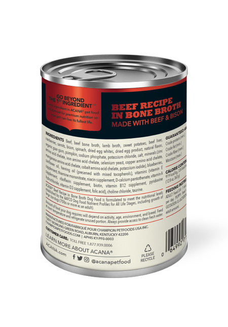 Acana Premium Chunks Beef Recipe Bone Broth 363g
