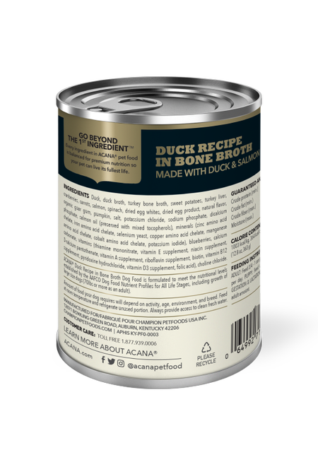 Acana Premium Chunks Duck Recipe in Bone Broth 363g