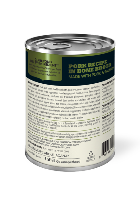 Acana Premium Chunks Pork Recipe in Bone Broth 363g