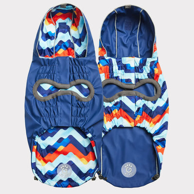 GF Pets Zoom Reversible Dog Raincoat | Navy Retro - Medium