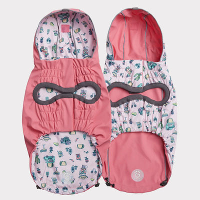 GF Pets Reversible Dog Raincoat | Pink Fiesta - Small