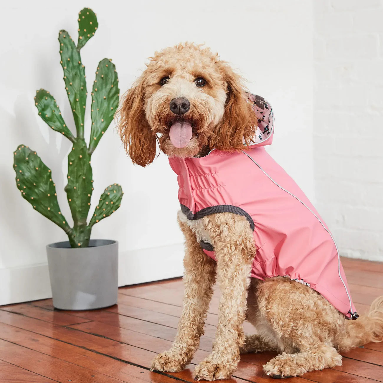 GF Pets Reversible Dog Raincoat | Pink Fiesta - Large