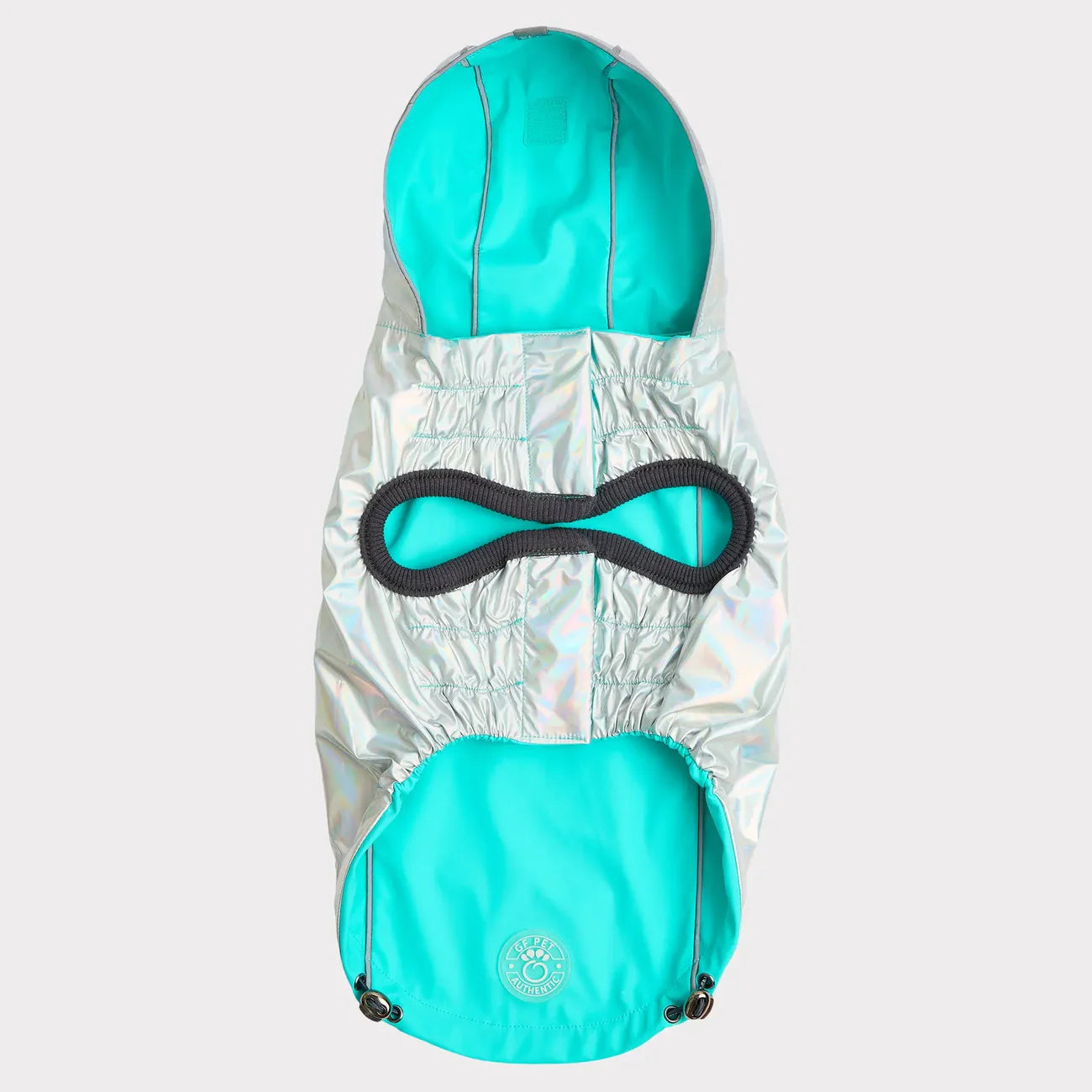 GF Pets Reversible Dog Raincoat | Neon Aqua & Iridescent - 3XL