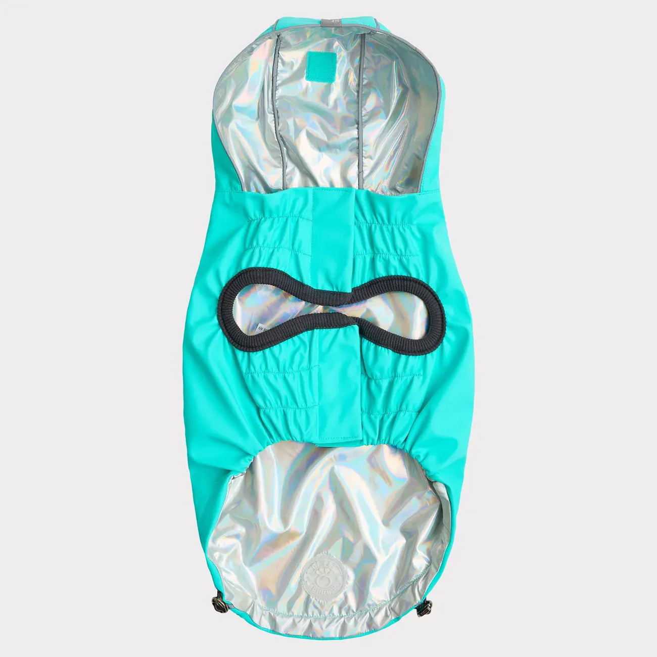GF Pets Reversible Dog Raincoat | Neon Aqua & Iridescent - 3XL