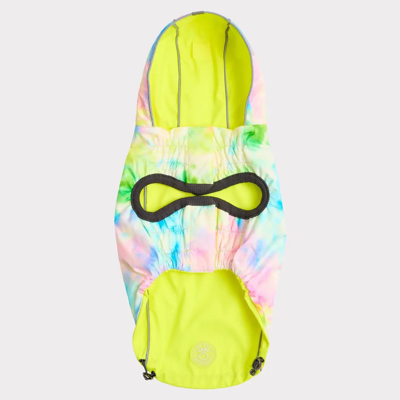 GF Pets Zoom Reversible Dog Raincoat | Neon Yellow and Tie-Dye - Large
