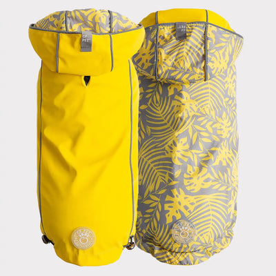 GF Pets Reversible Dog Raincoat | Yellow Leaves - Medium