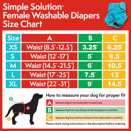 Simple Solution Washable Female Dog Diaper - XL