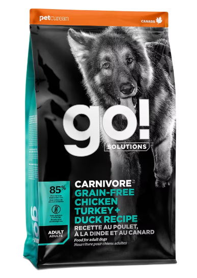 Go! Solutions Carnivore Grain Free Chicken, Turkey & Duck Adult Recipe 12lb
