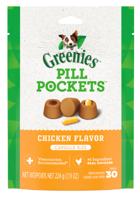 Greenies Pill Pockets Adult Dog Capsule Size Chicken Flavour 224g