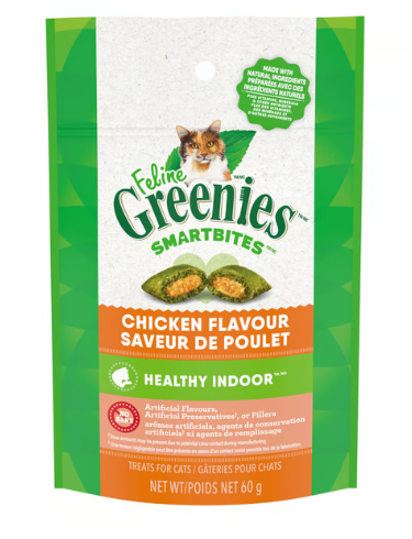 Greenies Feline Smartbites Healthy Indoor Chicken Flavour 60g
