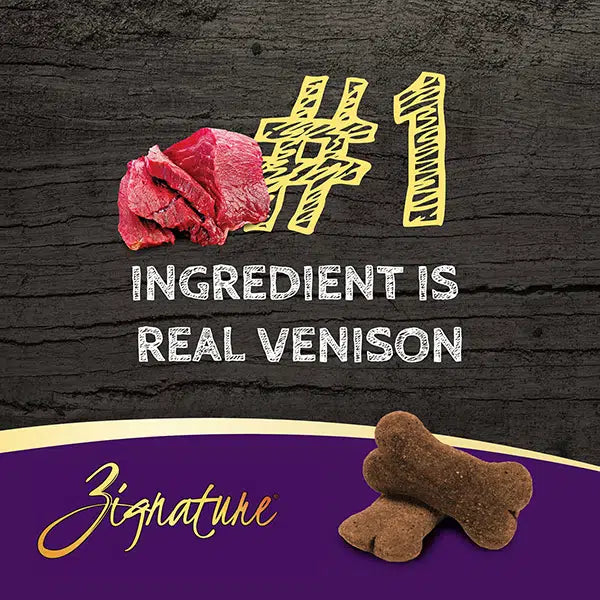Zignature Venison Formula Biscuit Treats for Dogs 12oz