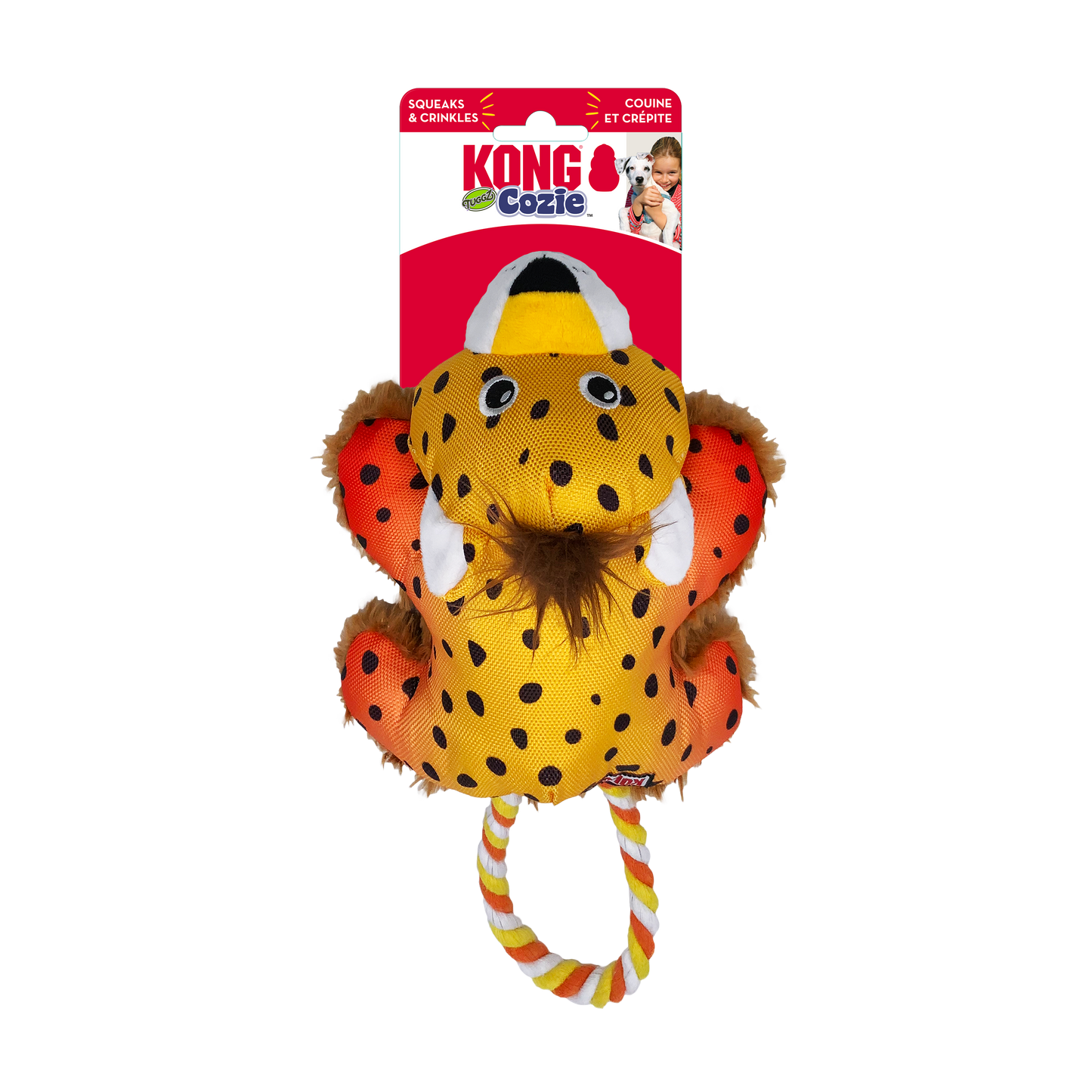 Kong Cozie Tuggz Cheetah Medium/Large