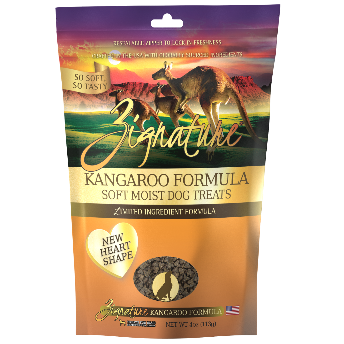 Zignature Kangaroo Formula Soft Moist Treats for Dogs 113g