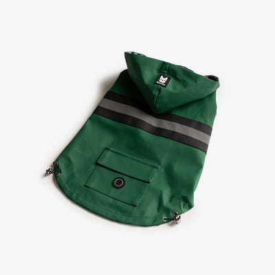 Silver Paw Aden Dog Green Raincoat - Large
