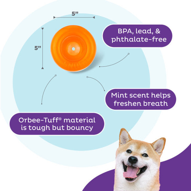 Outward Hound Orbee-Tuff Snoop Interactive Treat Dispensing Dog Toy Orange Large