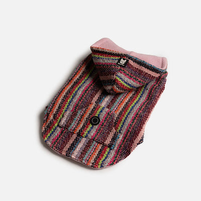 Silver Paw Pink Baja Dog Poncho - Small