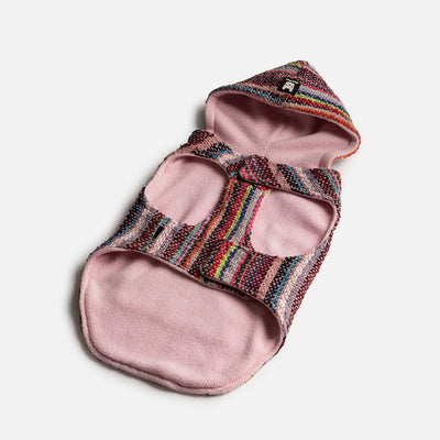 Silver Paw Pink Baja Dog Poncho - Small