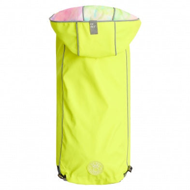 GF Pets Zoom Reversible Dog Raincoat | Neon Yellow and Tie-Dye - Small