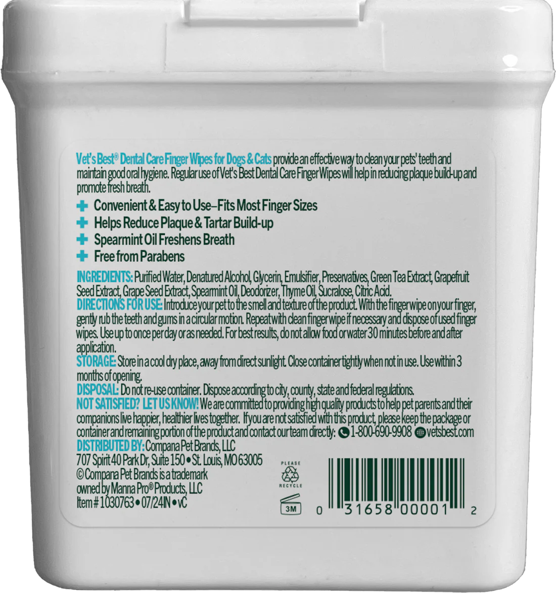 Vet's Best Dental Care Finger Wipes - 50 Wipes