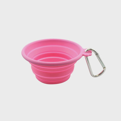 Fou Fou Brands Silicone Collapsible Travel Bowl Pink