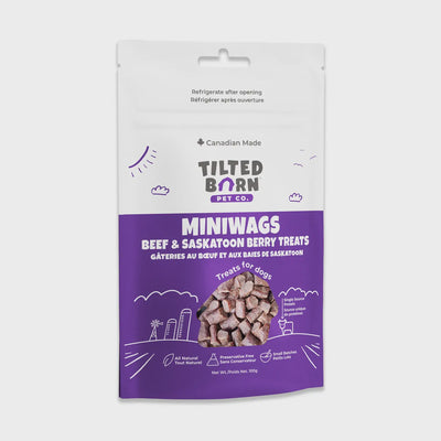 Tilted Barn Pet Co. Beef & Saskatoon Miniwags Treats For Dogs 100g