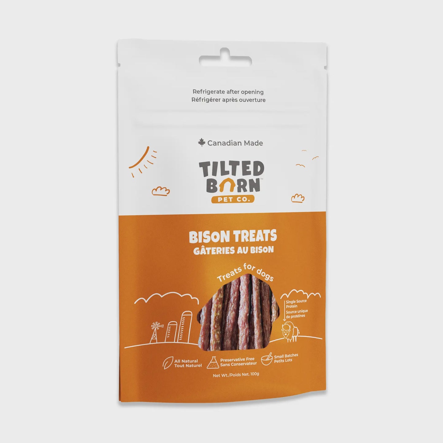 Tilted Barn Pet Co. Bison Treats For Dogs 100g