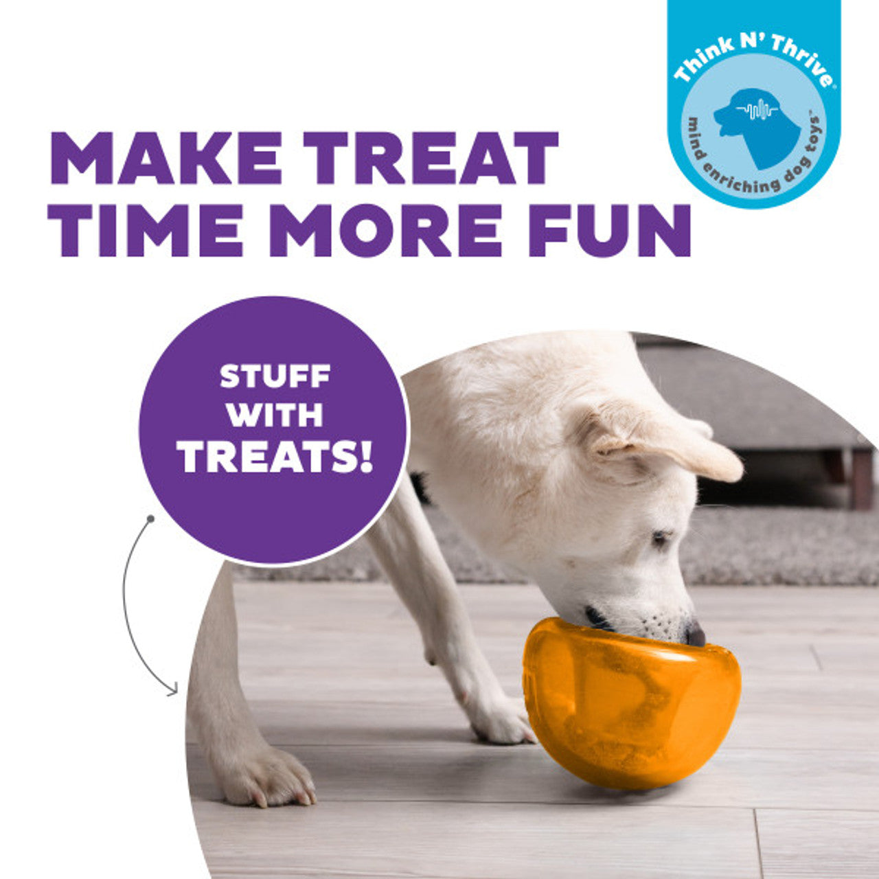 Outward Hound Orbee-Tuff Snoop Interactive Treat Dispensing Dog Toy Orange Large