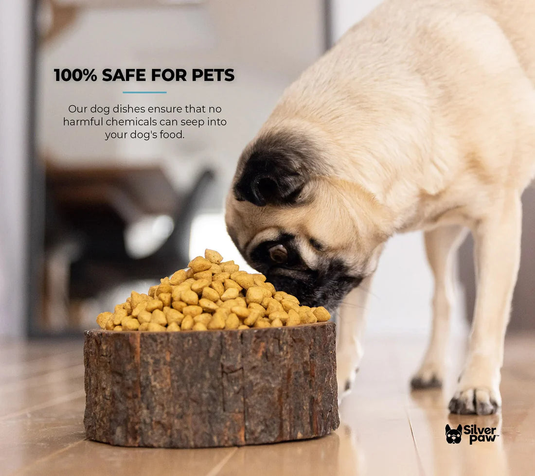 Silver Paw Farmhouse Wood Dog Bowl – BPA-Free, Non-Slip & Stylish Pet Dish 32oz