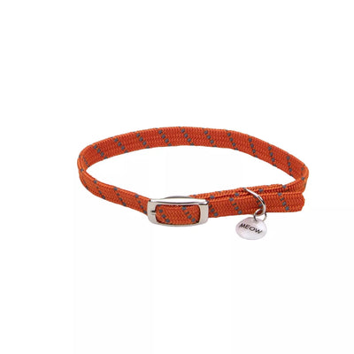 Coastal ElastaCat Reflective Safety Stretch Collar with Reflective Charm - Orange
