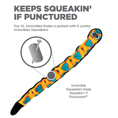 Outward Hound Durablez Snake Orange & Blue | 6 Squeaks