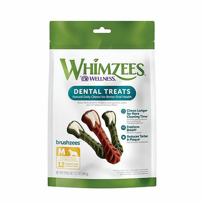 Wellness Whimzees Brushzees Medium 12 Pack